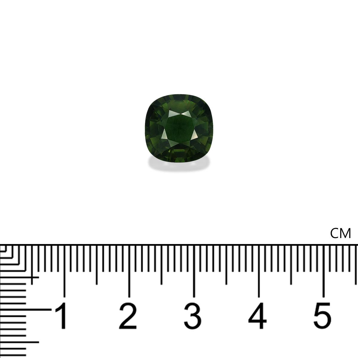 basil green chrome tourmaline, 4.54ct cushion cut — view 4