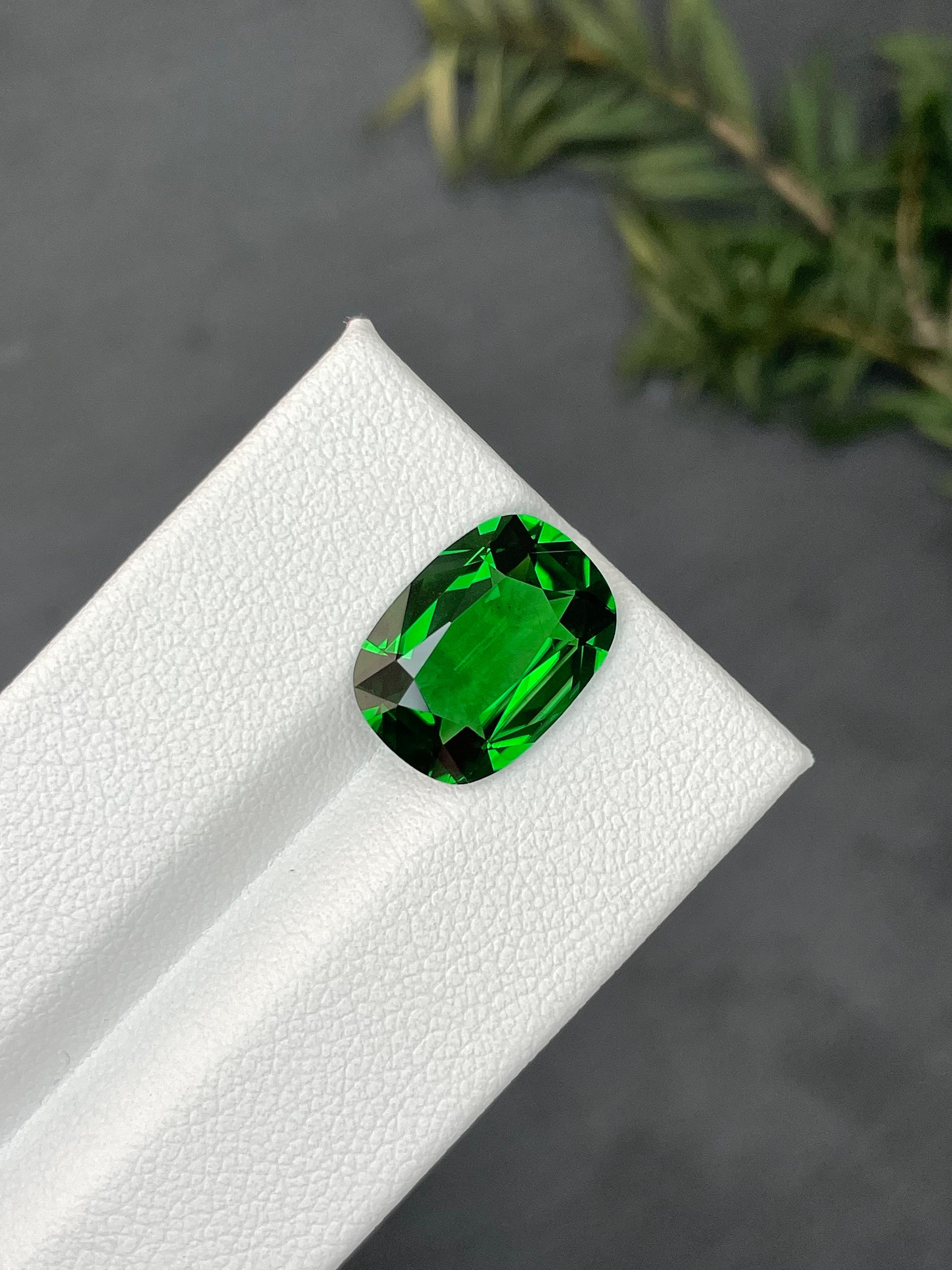 Vivid green chrome tourmaline, 5.06ct cushion cut — view 5
