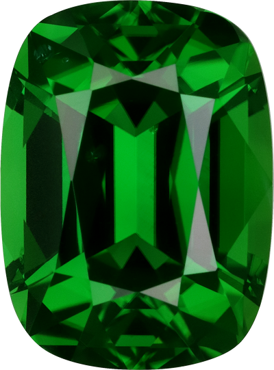 Cushion cut chrome tourmaline, 12.11 by 8.94 mm, shown at actual size