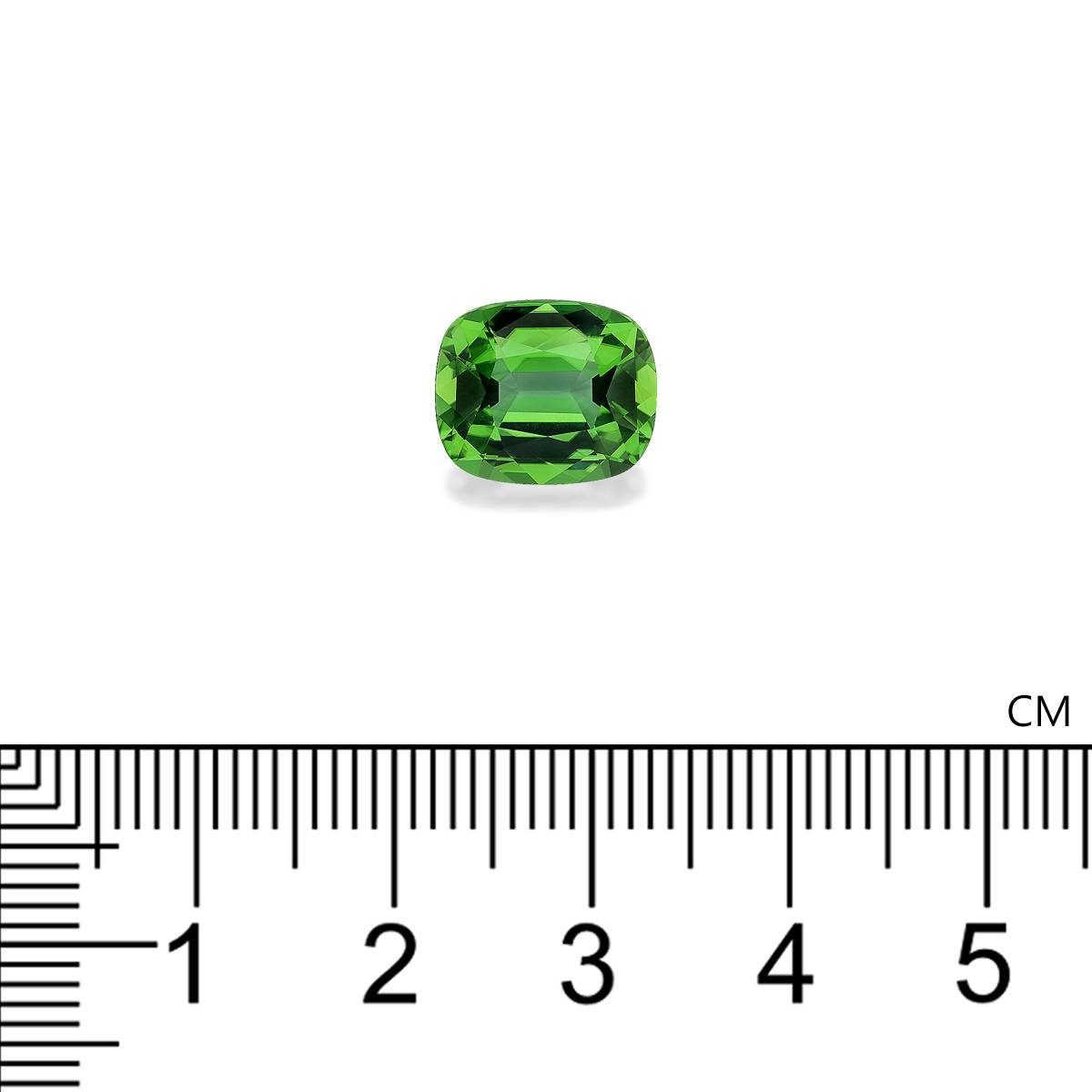 green chrome tourmaline, 3.71ct cushion cut — view 4