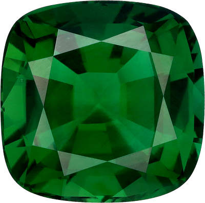 Cushion cut chrome tourmaline, 12.92 by 12.71 mm, shown at actual size