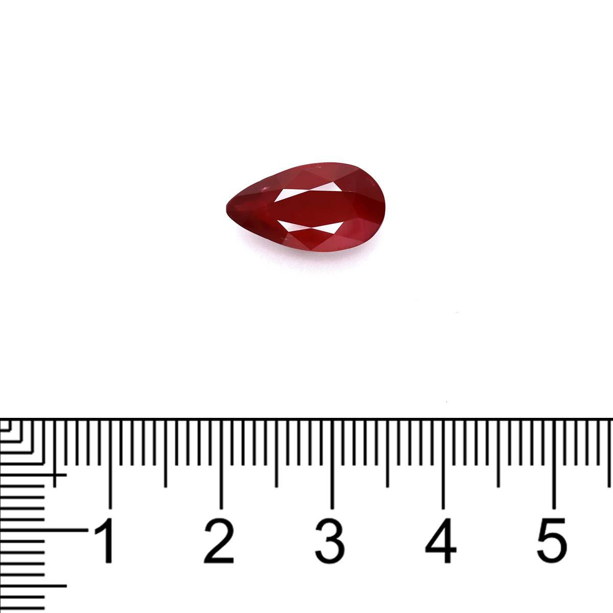Pigeons Blood red mozambique ruby, 5.02ct pear cut — view 4