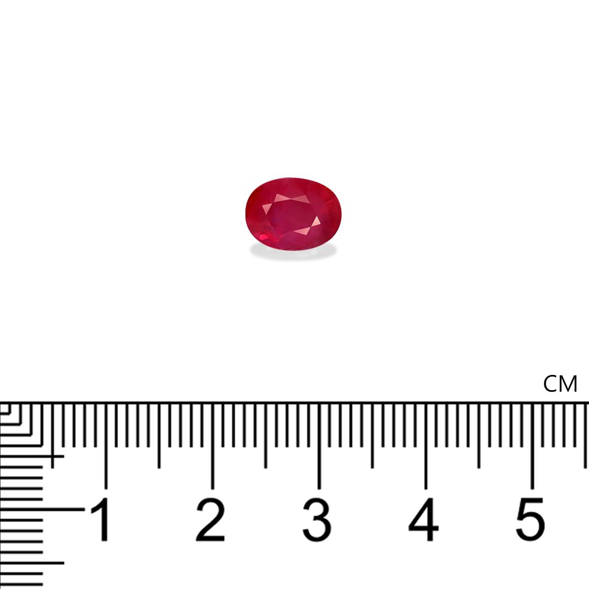 red mozambique ruby, 3.15ct oval cut — view 4