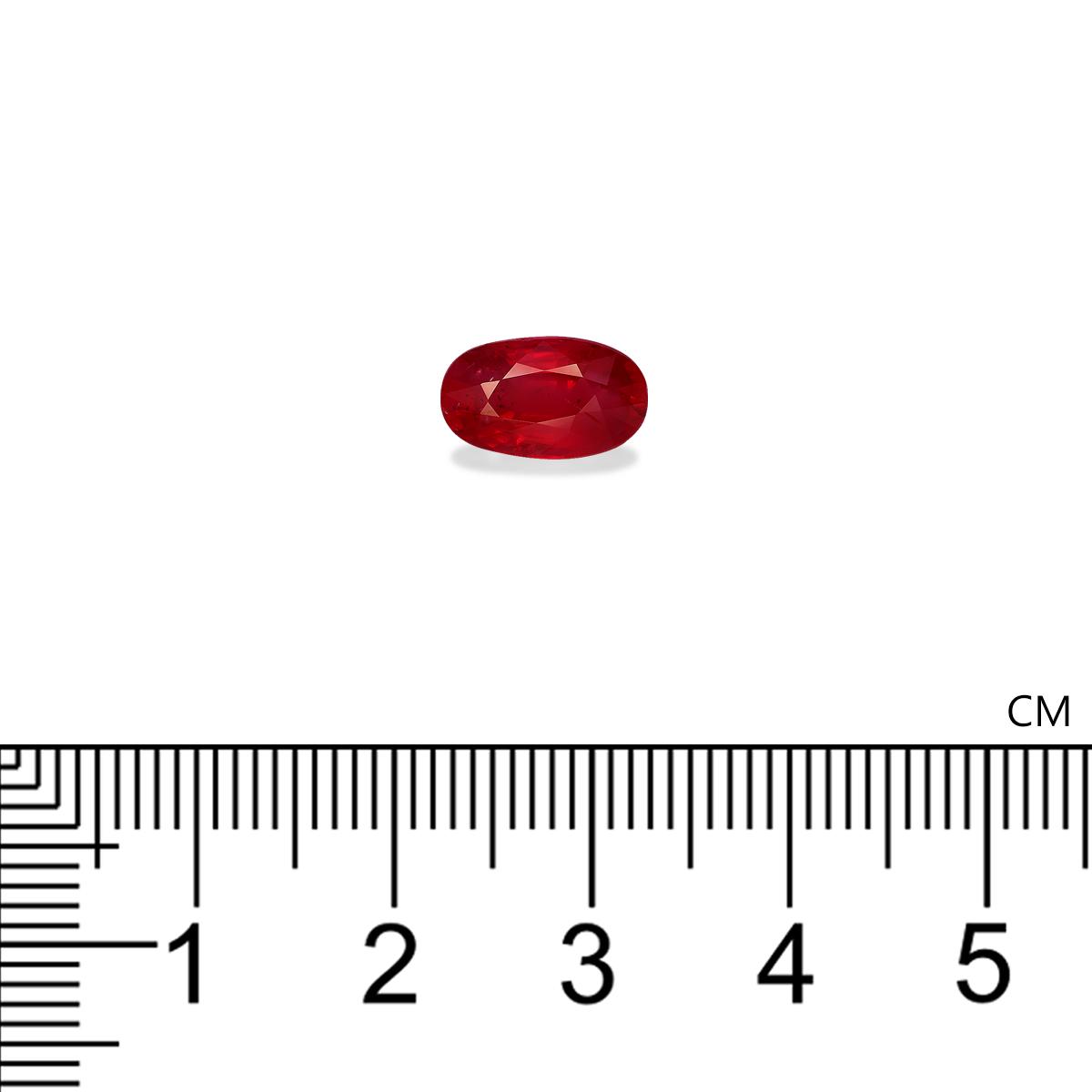 red mozambique ruby, 3.04ct oval cut — view 4