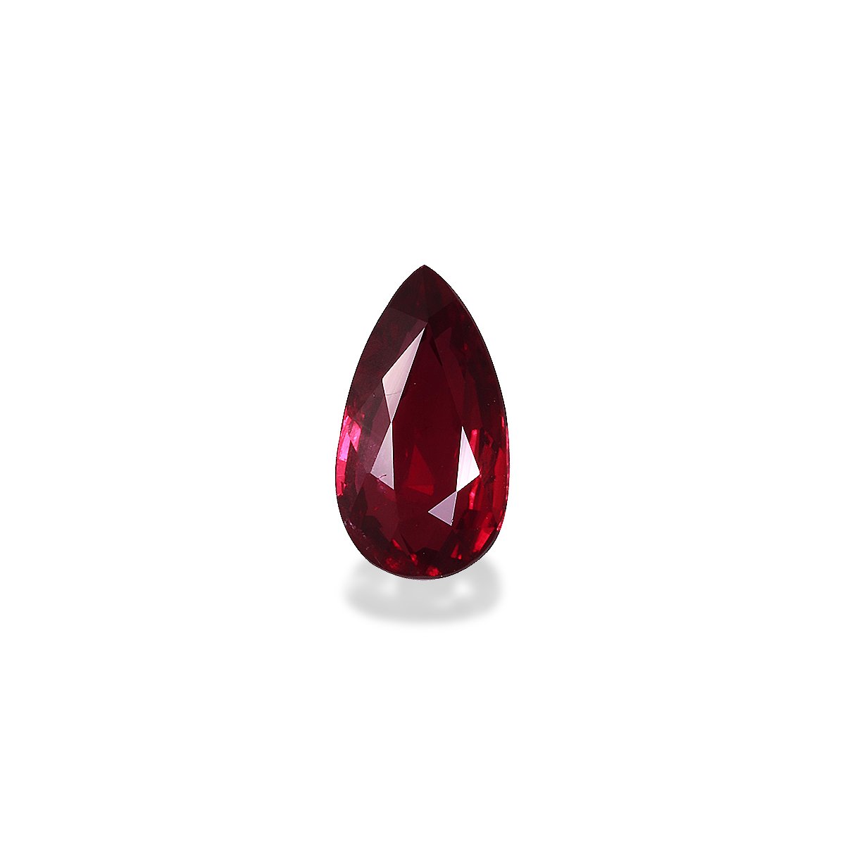 Pigeons Blood red mozambique ruby, 2.04ct pear cut — main view