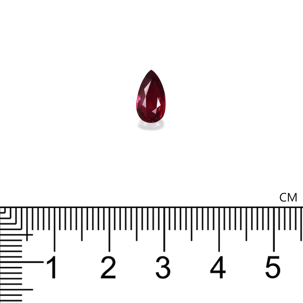 Pigeons Blood red mozambique ruby, 2.04ct pear cut — view 4
