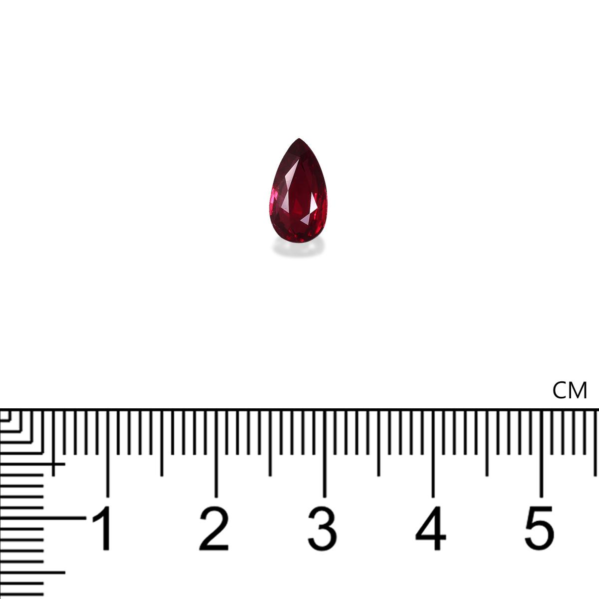 Pigeons Blood red mozambique ruby, 2.04ct pear cut — view 4