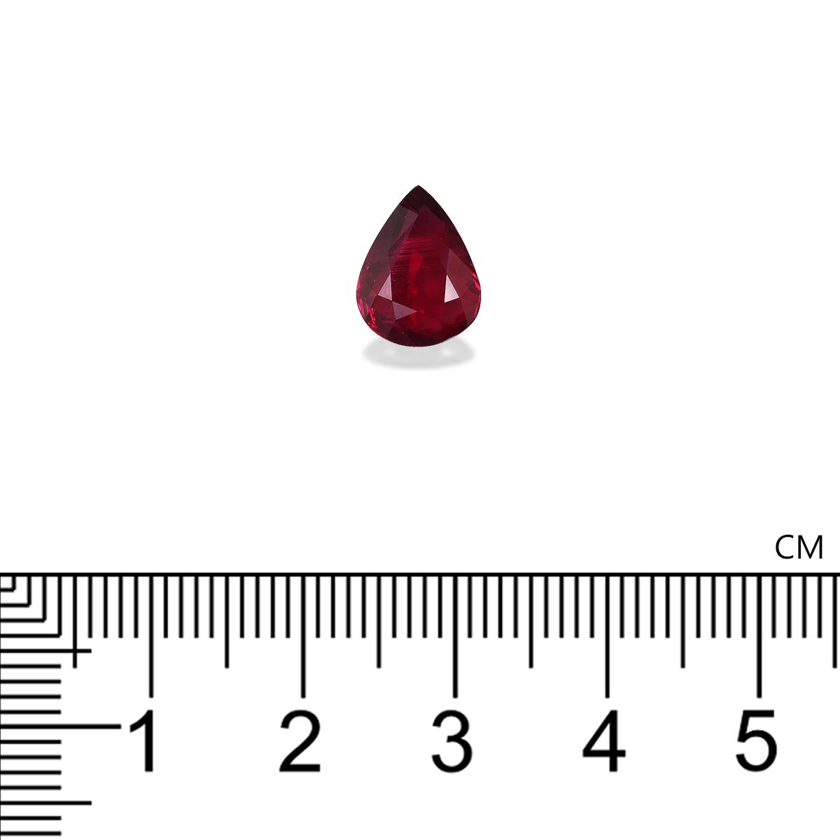 red mozambique ruby, 3.08ct pear cut — view 4