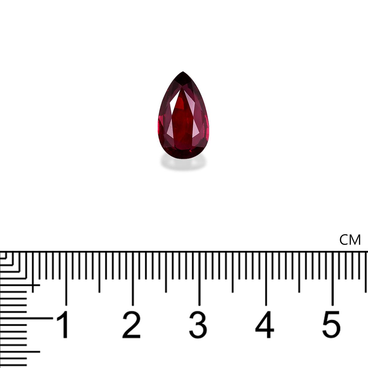 red mozambique ruby, 3.16ct pear cut — view 4