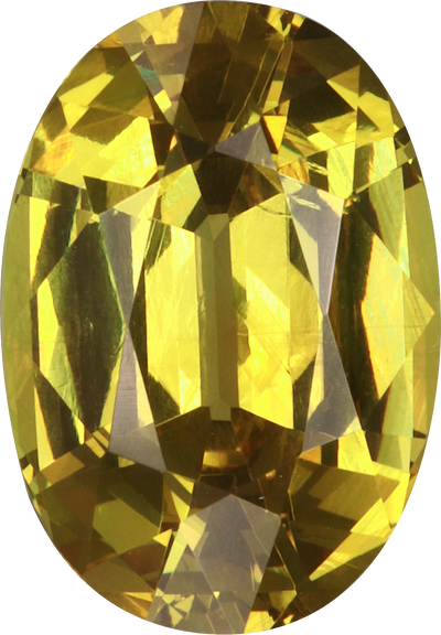 Oval cut grossular garnet, 11.8 by 8.17 mm, shown at actual size
