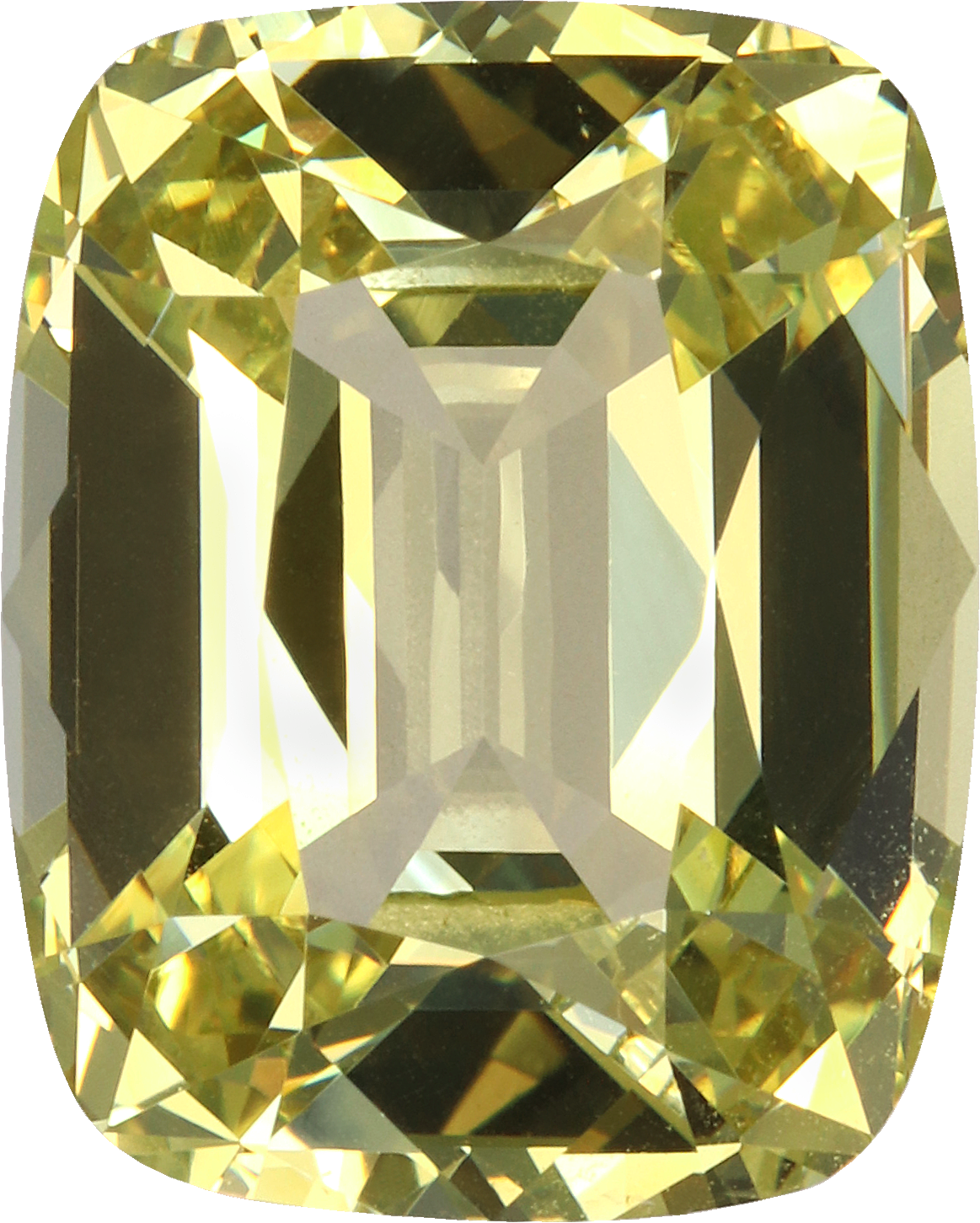 Cushion cut grossular garnet, 12.27 by 9.83 mm, shown at actual size
