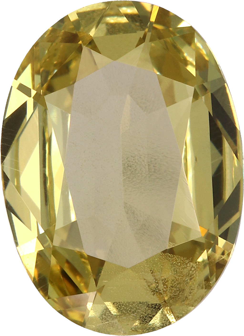 Oval cut grossular garnet, 9.87 by 7.16 mm, shown at actual size