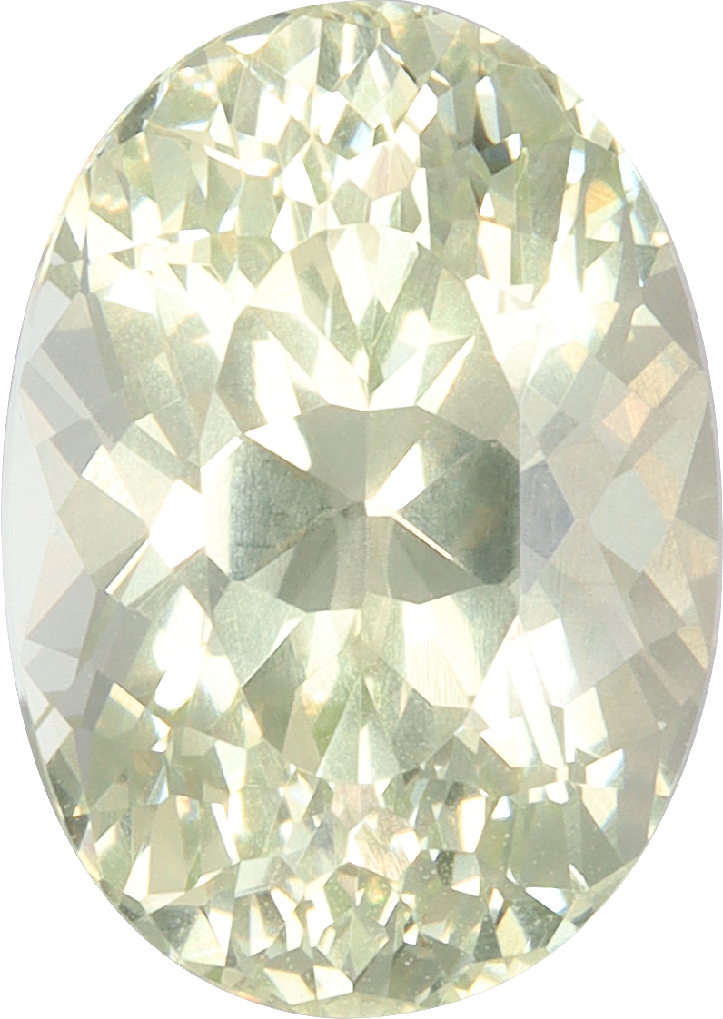 Oval cut grossular garnet, 10.27 by 7.33 mm, shown at actual size