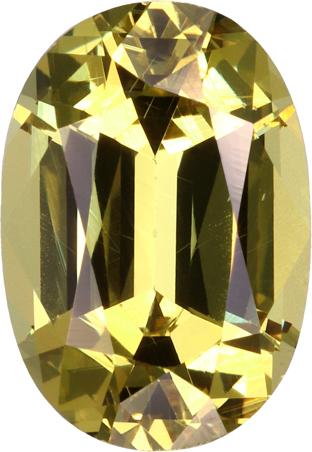 Oval cut grossular garnet, 9.57 by 6.61 mm, shown at actual size