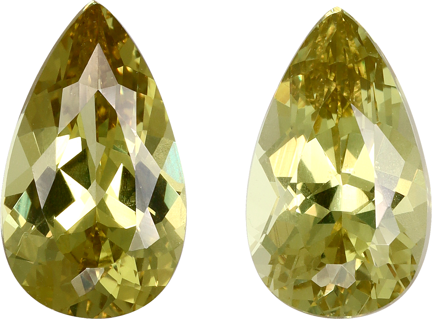 Pear cut grossular garnet, 10.18 by 6.03 mm, shown at actual size
