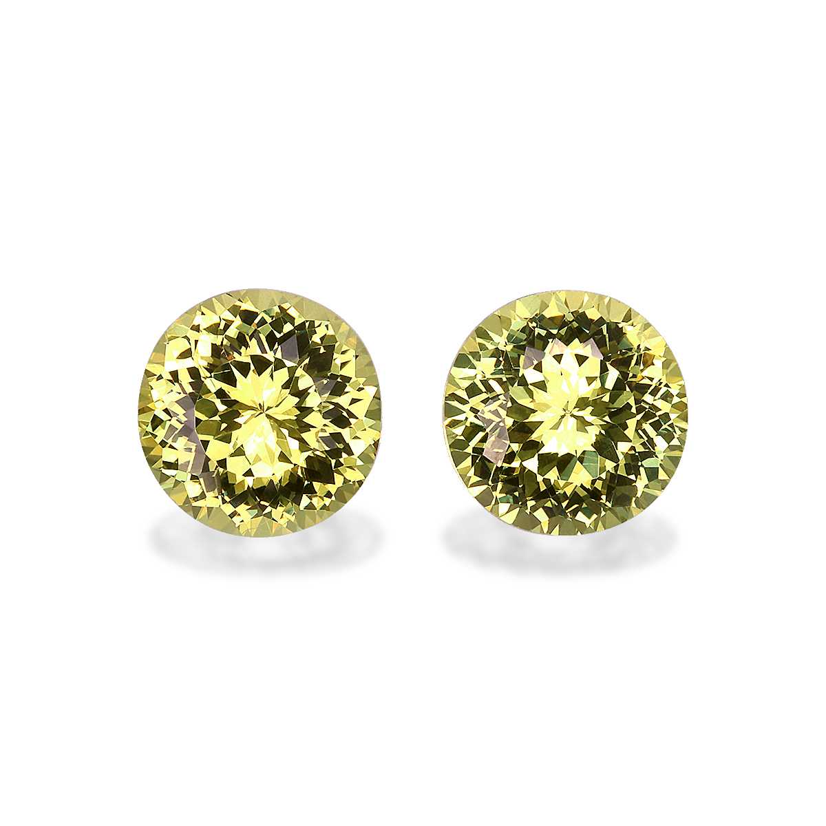 Lime Green Grossular Garnet 3.83ct - 8mm Pair