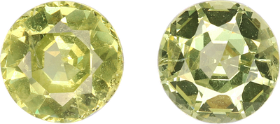 Round cut grossular garnet