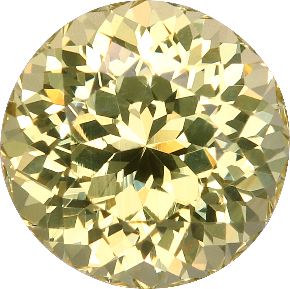 Round cut grossular garnet, 8.15 by 8.08 mm, shown at actual size