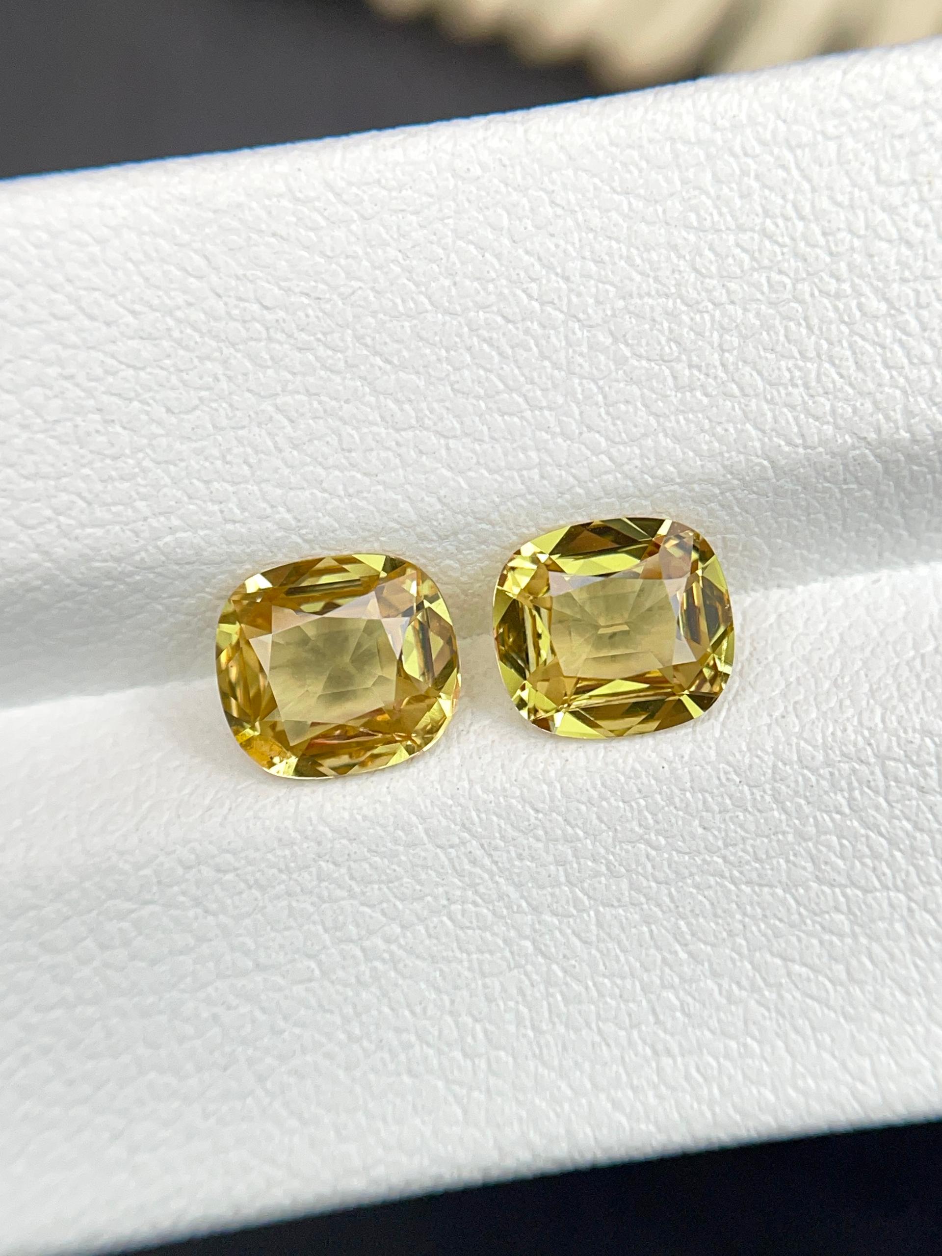 golden yellow grossular garnet, 2.95ct cushion cut — view 5