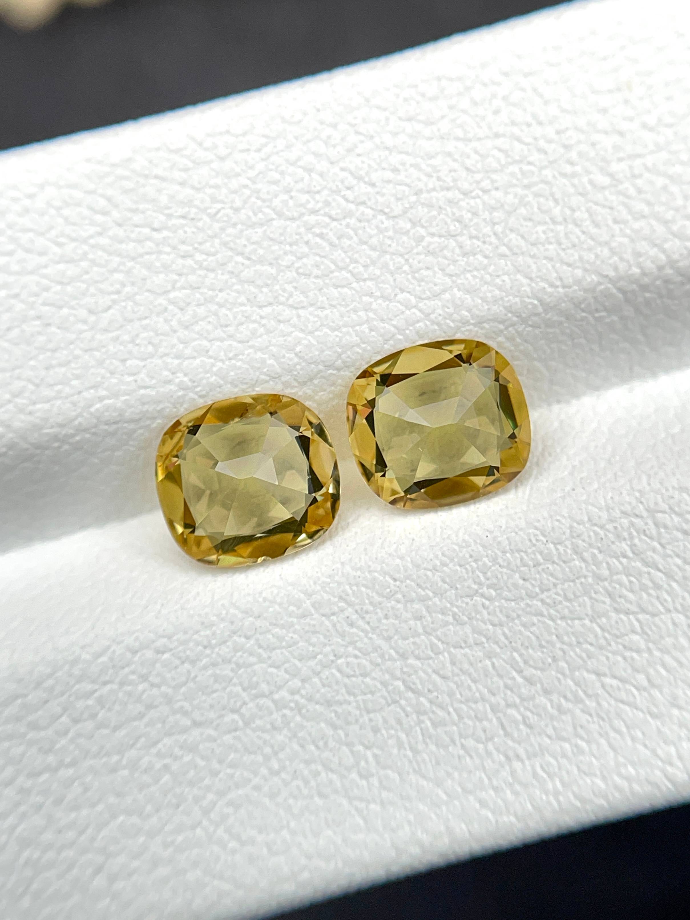 golden yellow grossular garnet, 2.95ct cushion cut — view 6