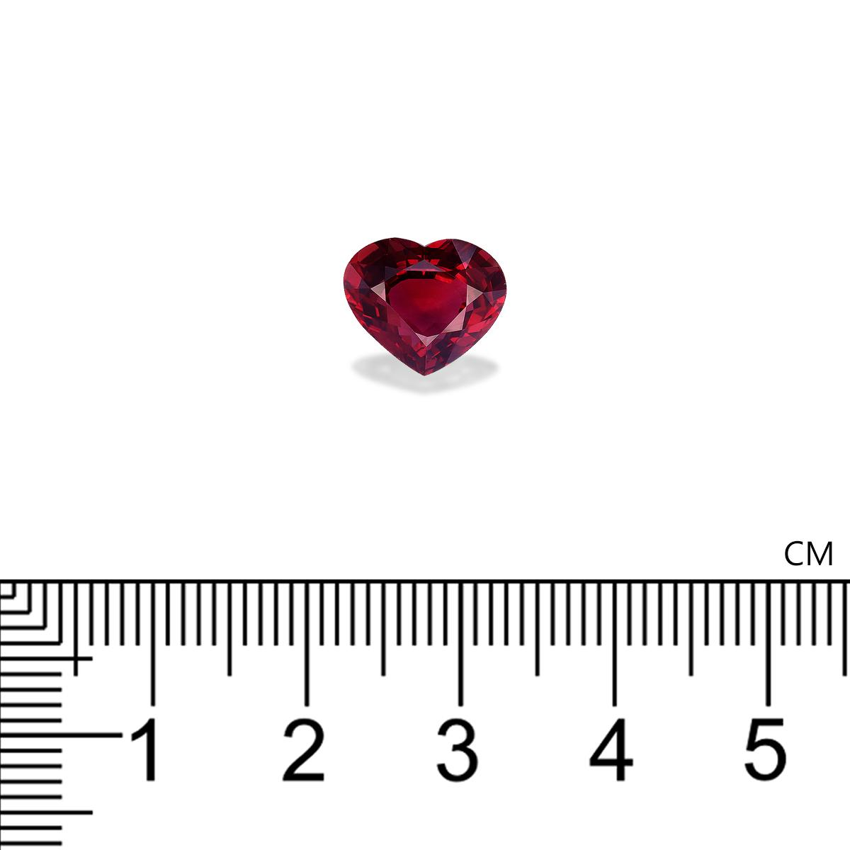red mozambique ruby, 4.04ct heart cut — view 4