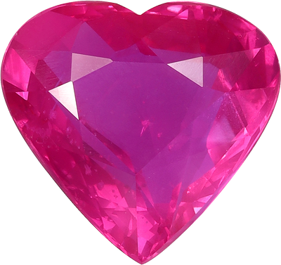 Heart cut mozambique ruby, 12.93 by 13.69 mm, shown at actual size