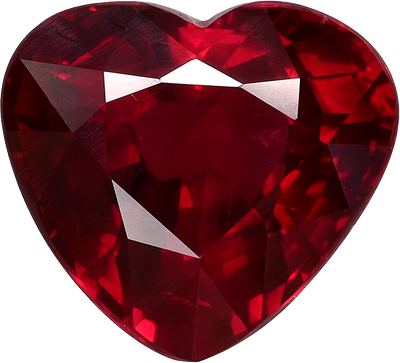 Heart cut mozambique ruby, 7.96 by 8.76 mm, shown at actual size