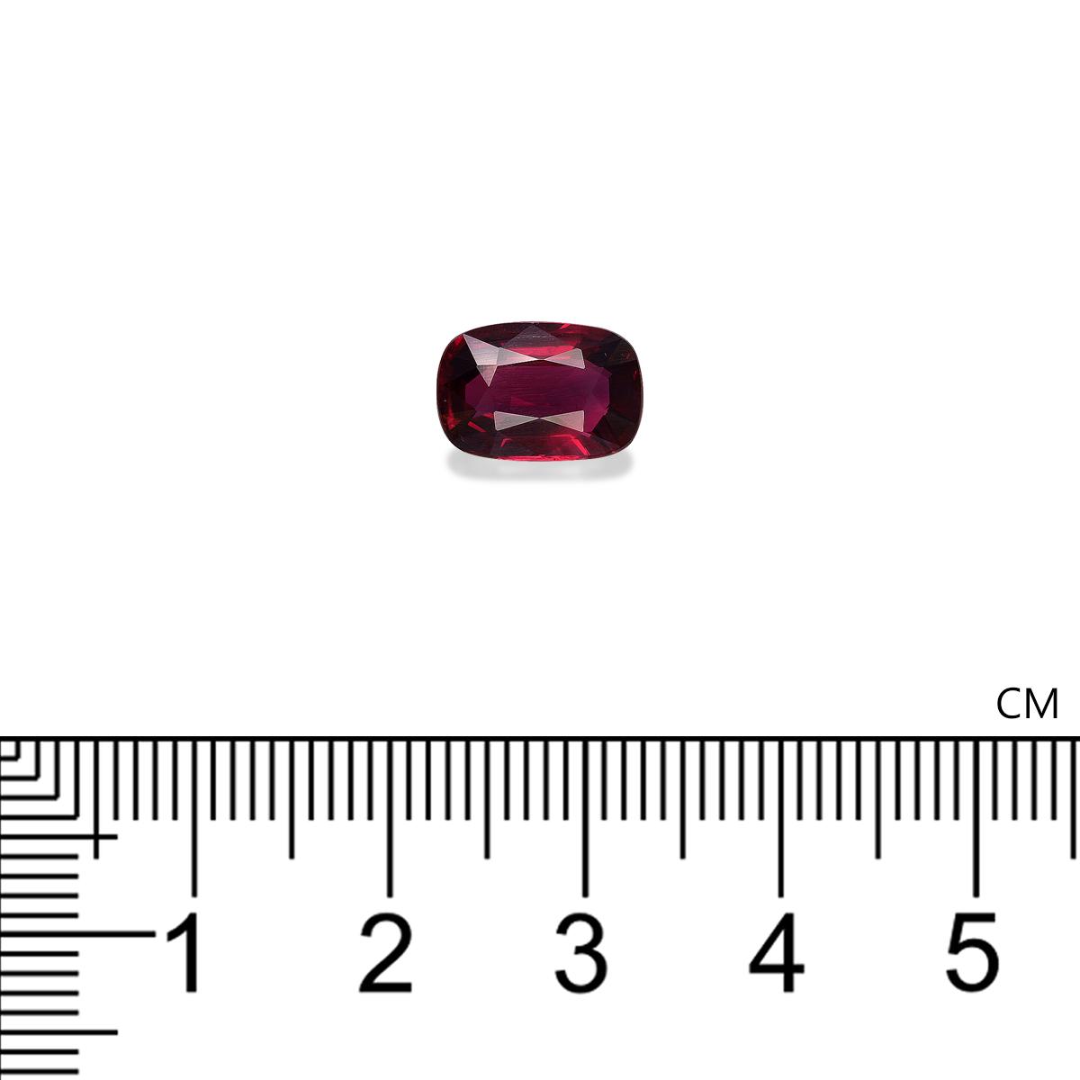 red mozambique ruby, 3.13ct cushion cut — view 4