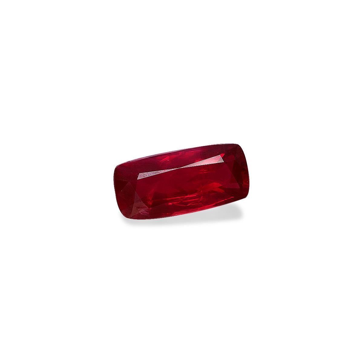 red mozambique ruby, 3.19ct cushion cut — view 3