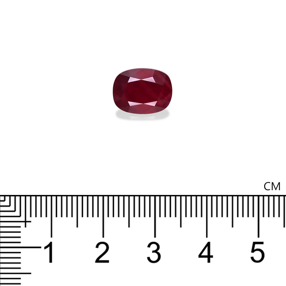 Pigeons Blood red mozambique ruby, 5ct cushion cut — view 4