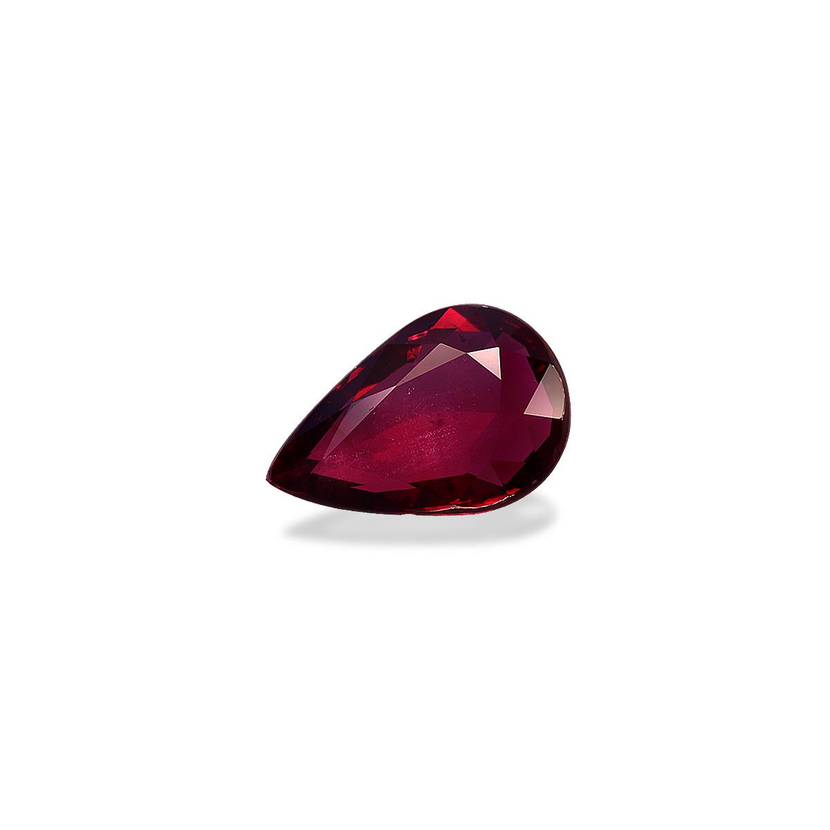 red mozambique ruby, 3ct pear cut — view 3