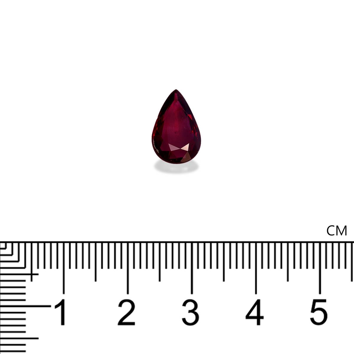 red mozambique ruby, 3ct pear cut — view 4