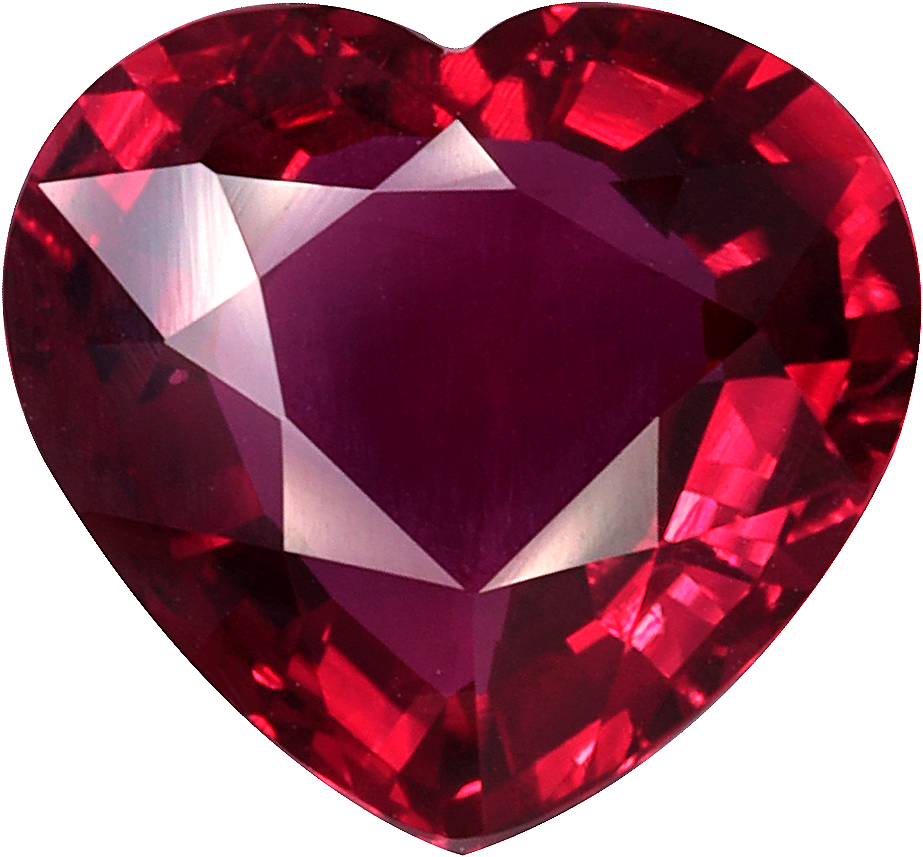 Heart cut mozambique ruby, 9.55 by 8.81 mm, shown at actual size