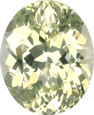 Oval cut grossular garnet, 10.03 by 8.14 mm, shown at actual size