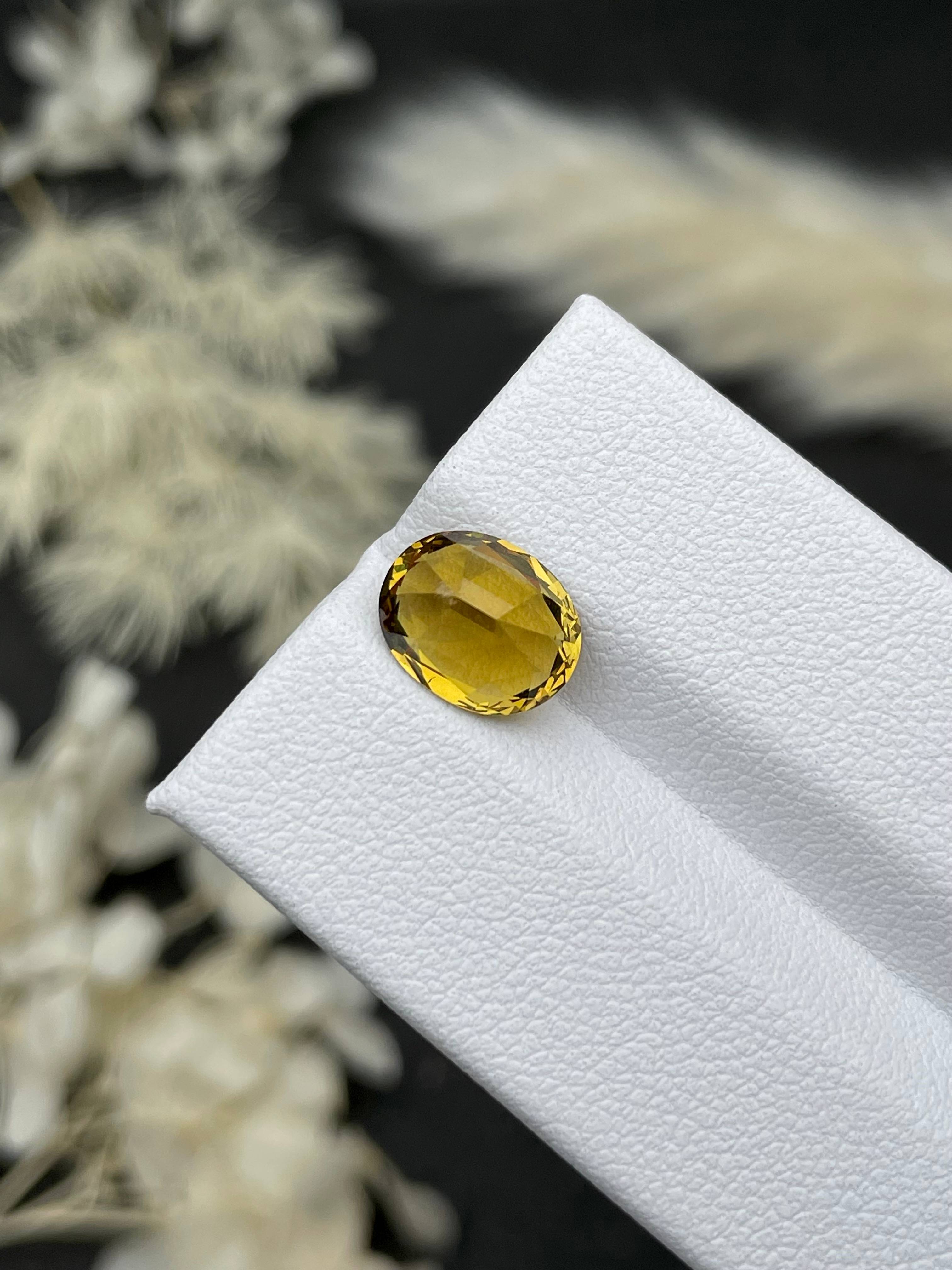honey yellow grossular garnet, 3.41ct oval cut — view 6
