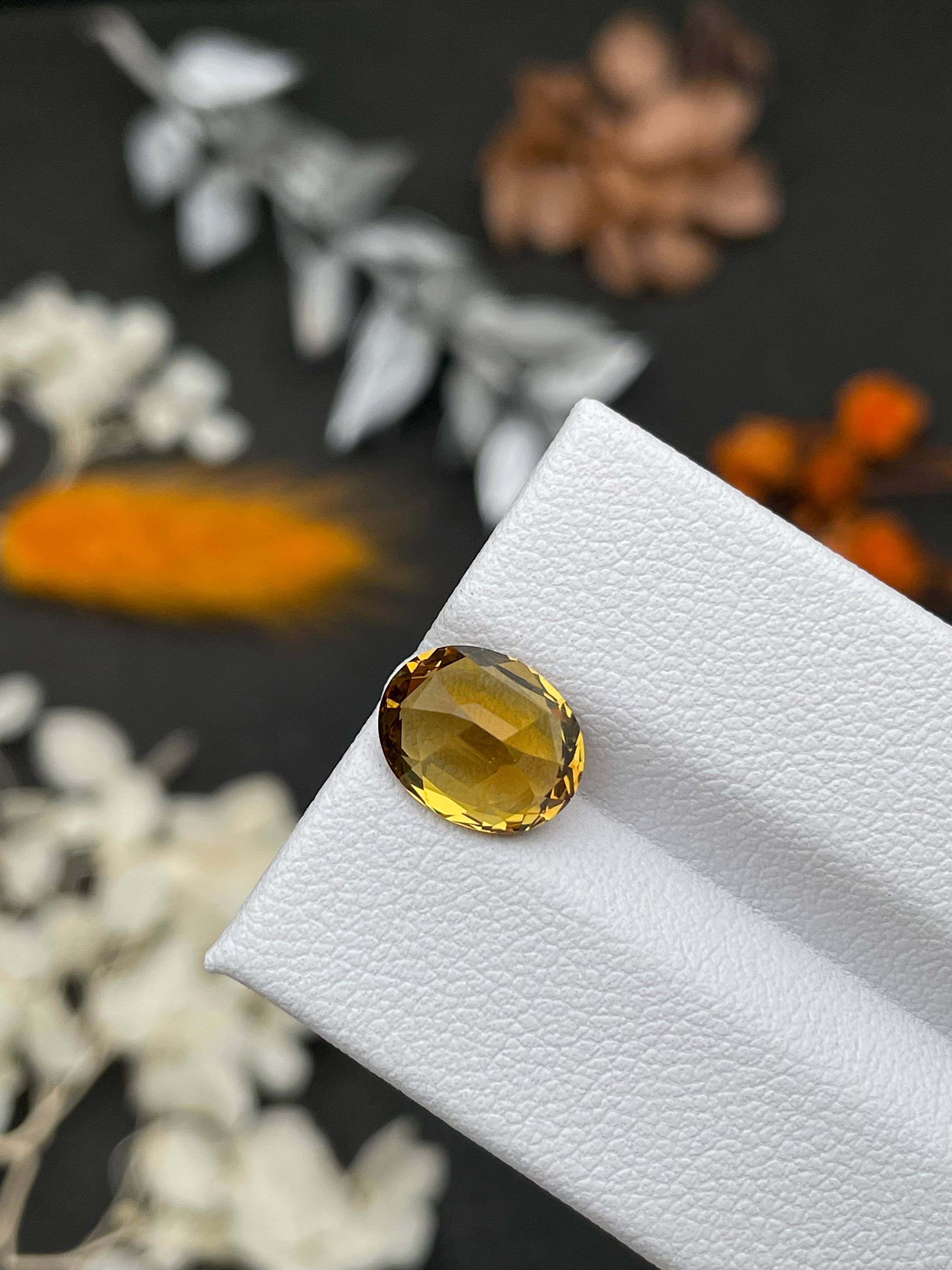 honey yellow grossular garnet, 3.42ct oval cut — view 6
