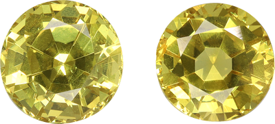 Round cut grossular garnet, 7.16 by 7.05 mm, shown at actual size