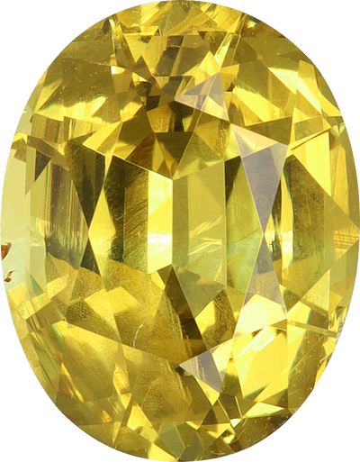 Oval cut grossular garnet, 9 by 7.08 mm, shown at actual size