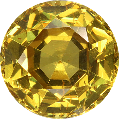 Round cut grossular garnet, 7.19 by 7.09 mm, shown at actual size