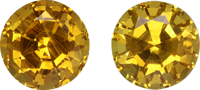 Round cut grossular garnet, 7.81 by 7.8 mm, shown at actual size