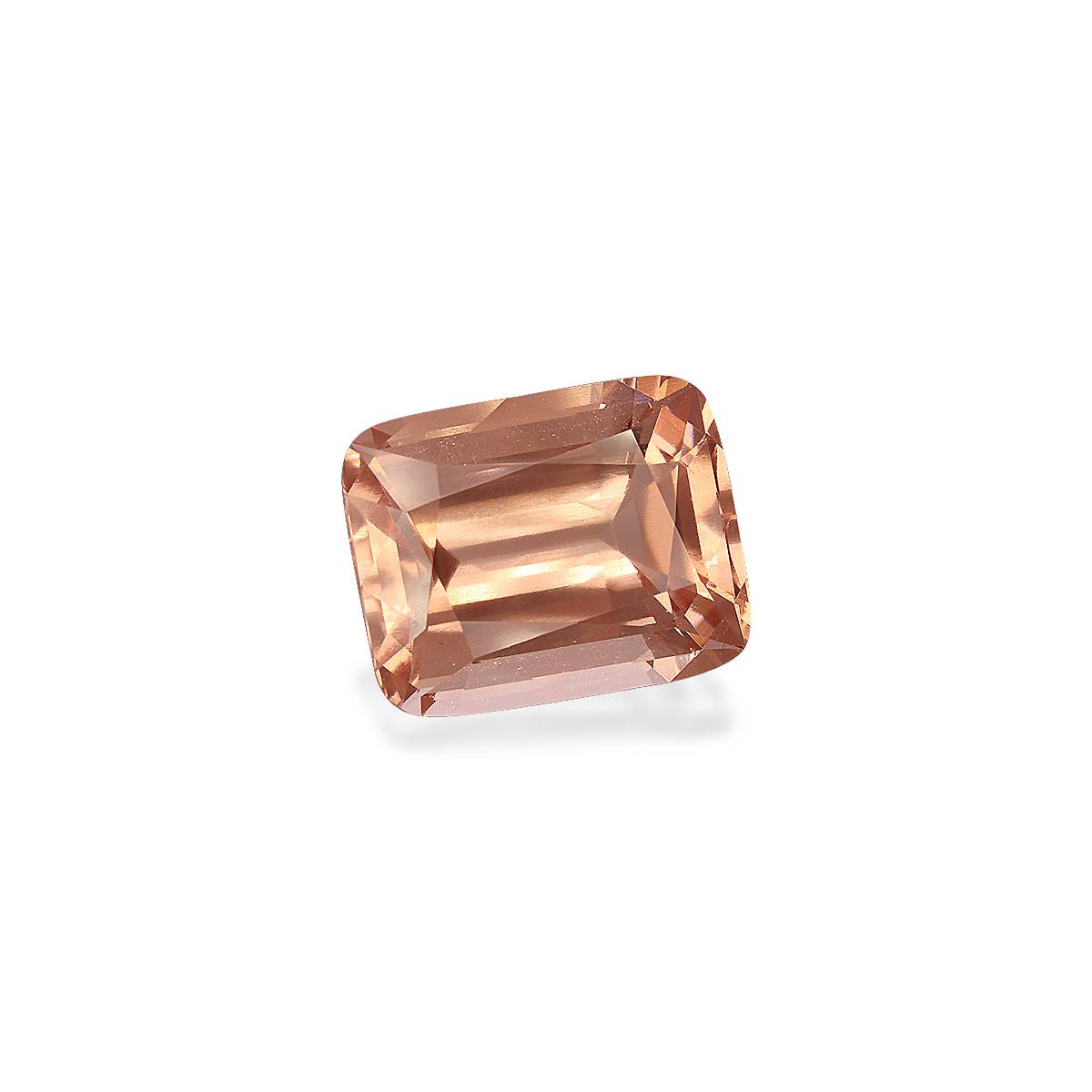 peach pink morganite, 64.15ct cushion cut — view 3