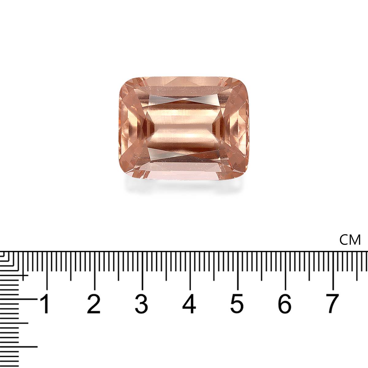 peach pink morganite, 64.15ct cushion cut — view 4