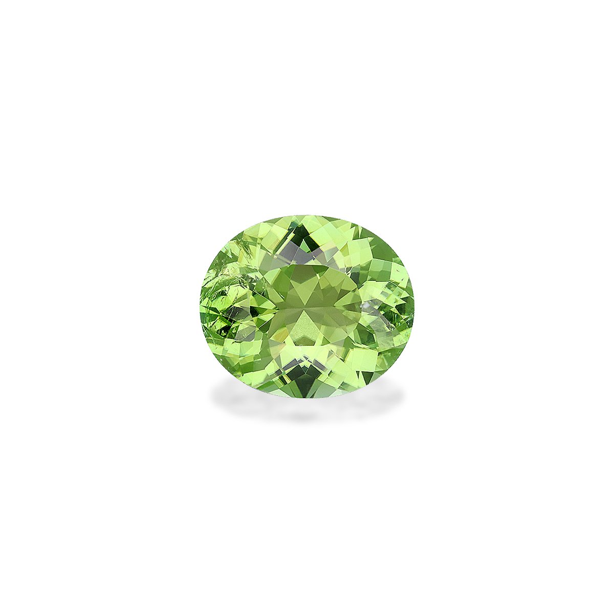 lime green green tourmaline, 6.89ct oval cut — main view