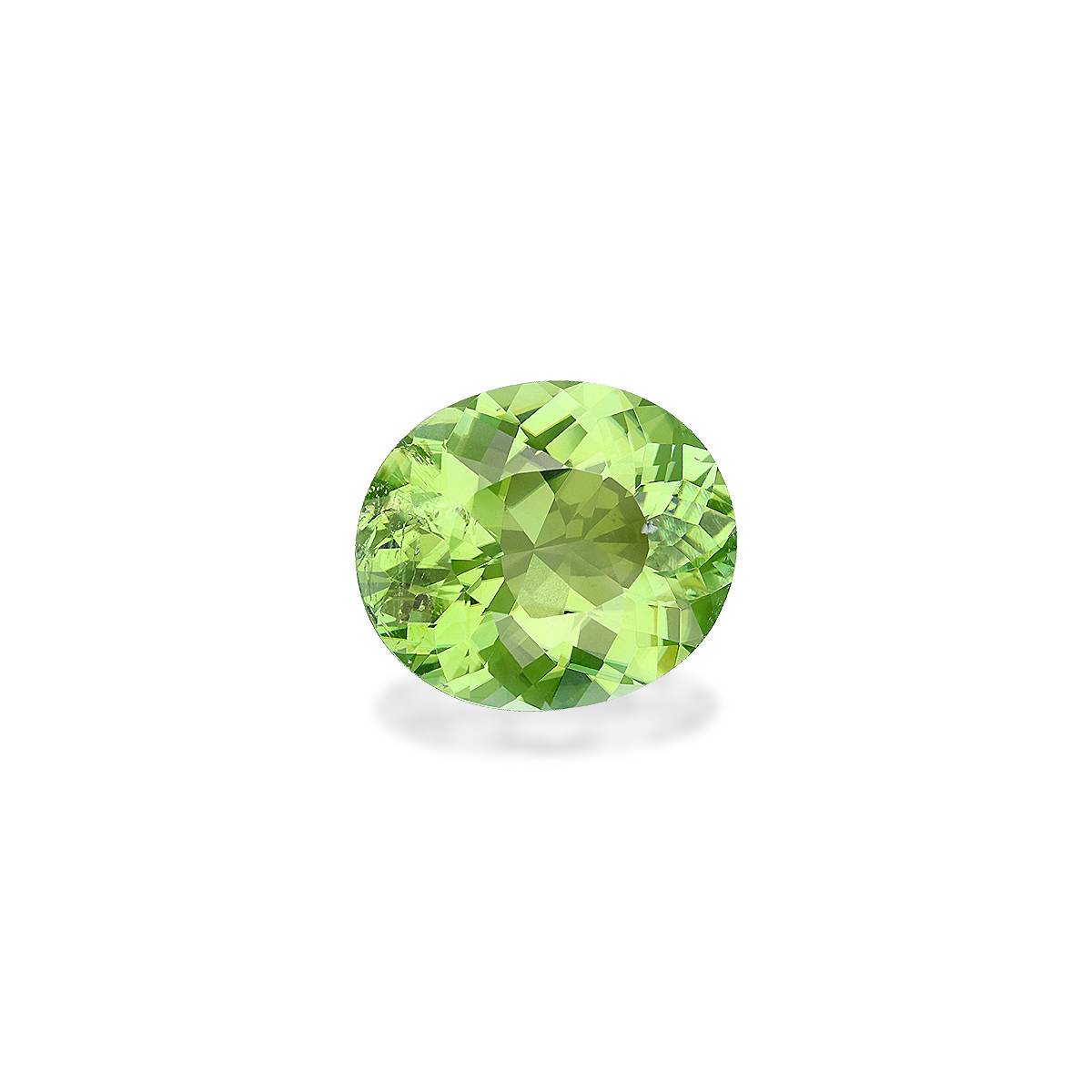 lime green green tourmaline, 6.89ct oval cut — view 3