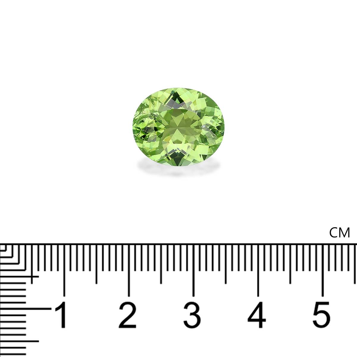 lime green green tourmaline, 6.89ct oval cut — view 4