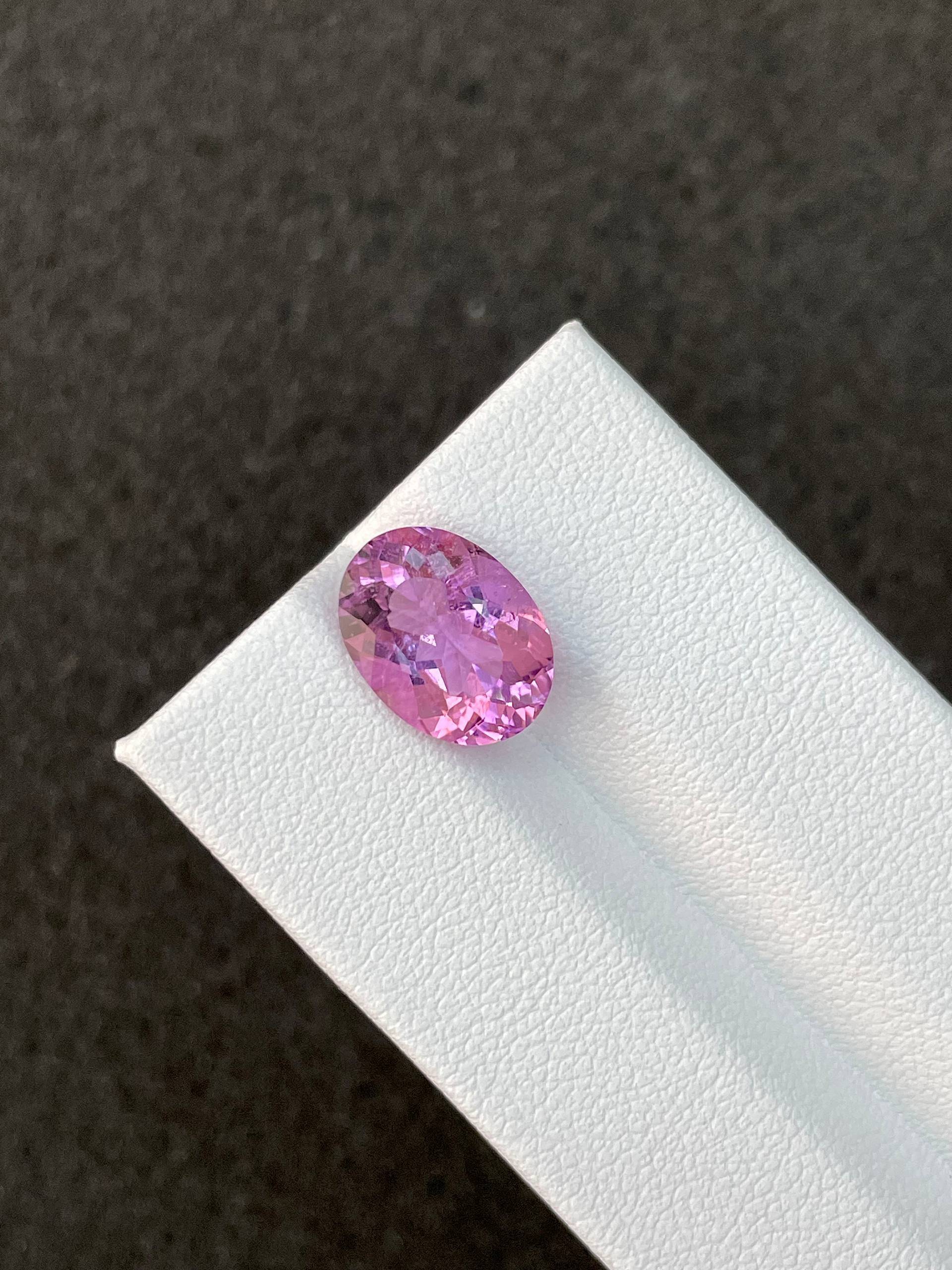 fuscia pink cuprian tourmaline, 4.06ct oval cut — view 5