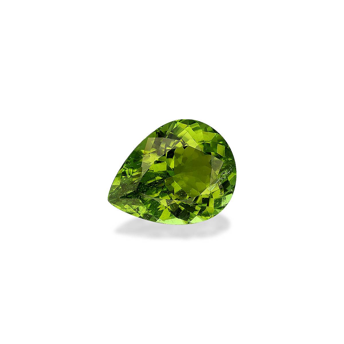 pistachio green cuprian tourmaline, 5.95ct pear cut — view 3