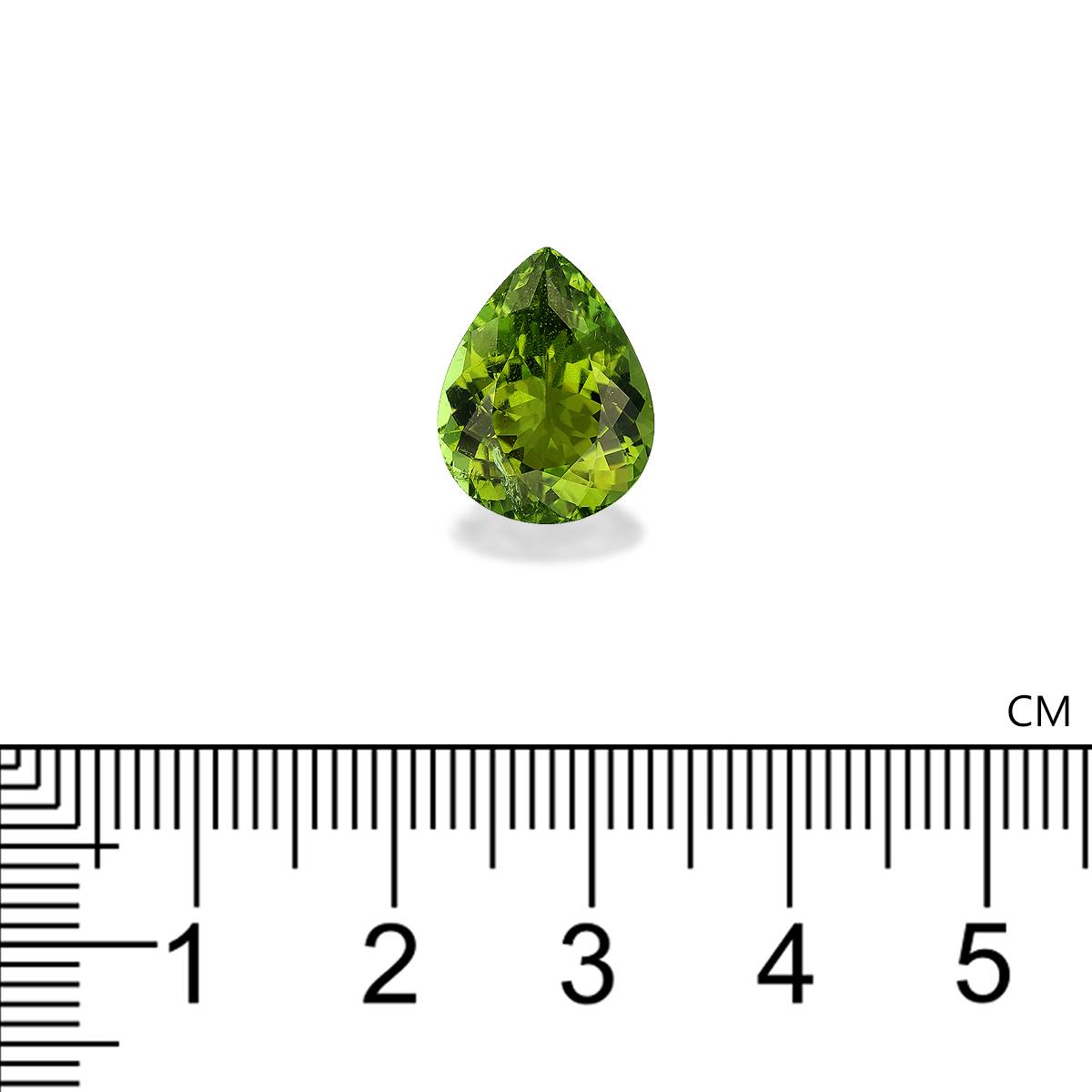 pistachio green cuprian tourmaline, 5.95ct pear cut — view 4