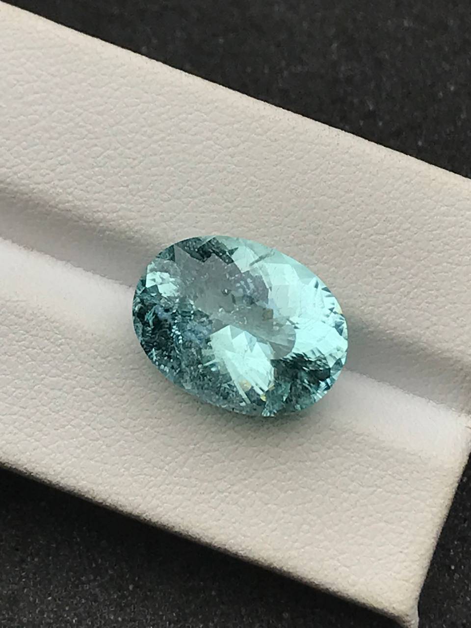 sky blue paraiba tourmaline, 9.91ct oval cut — view 5