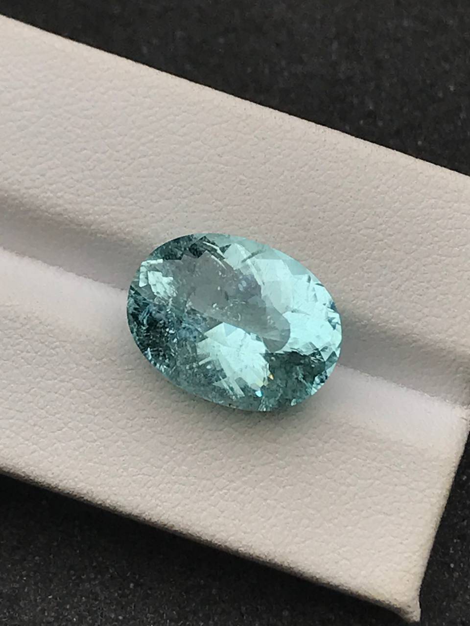 sky blue paraiba tourmaline, 9.91ct oval cut — view 6